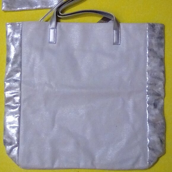 Calvin Klein White & Silver tote purse bag NWT - Picture 4 of 9